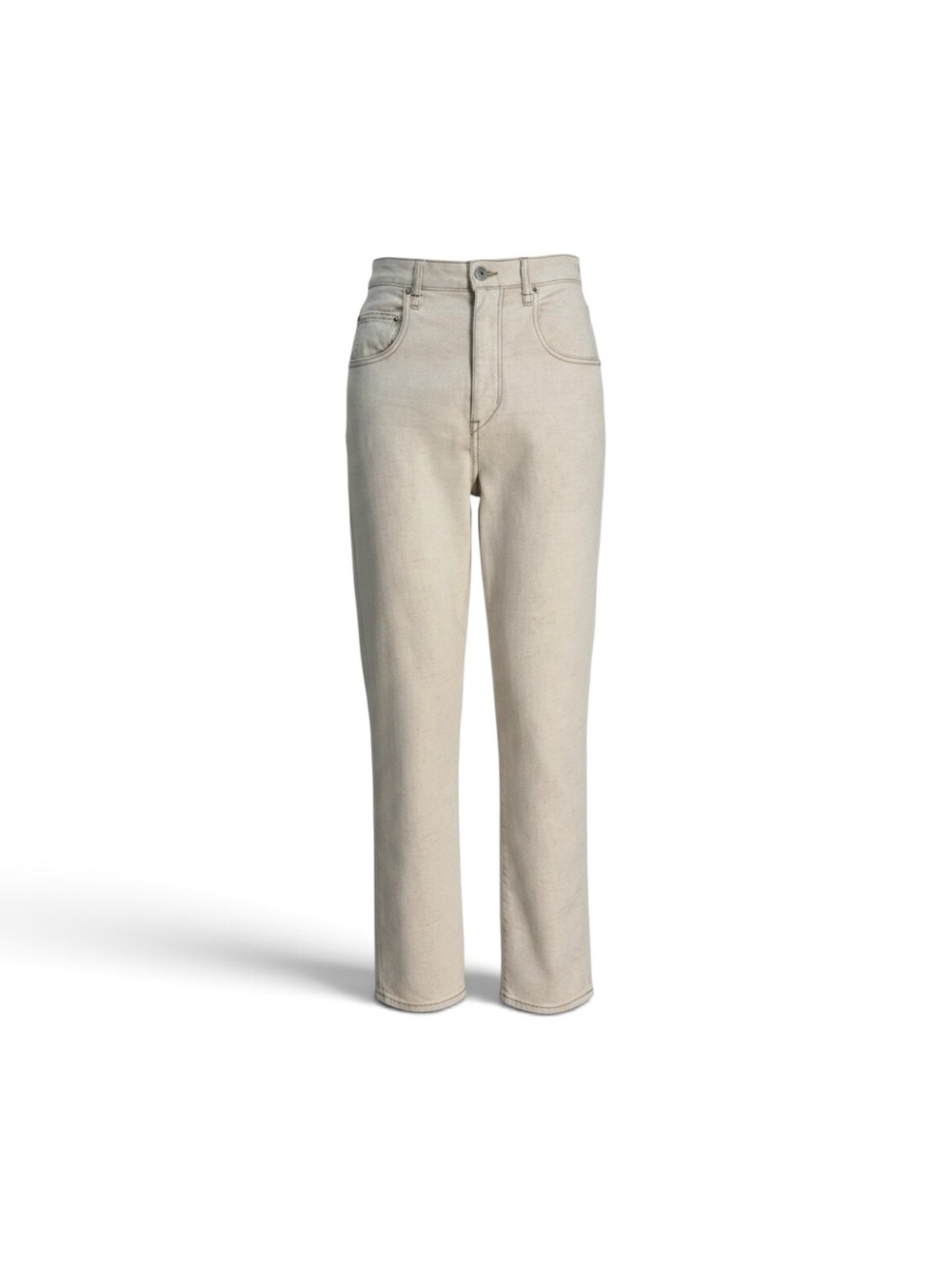Straight Leg Jeans in Light Beige